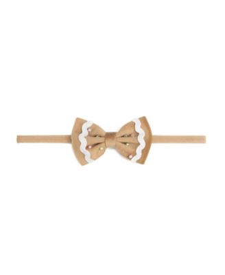 Girls' Gingerbread Christmas Velvet Bow Baby Headband - Baby