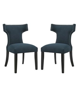  Curve Fabric Dining Side Chair, Set of 2