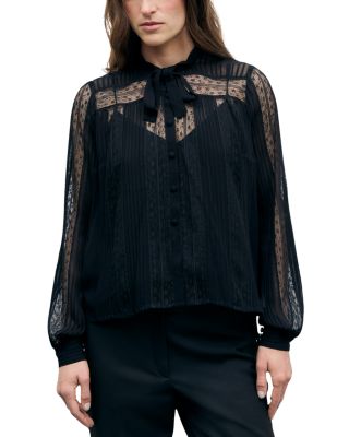 Lulu Pleated Lace Blouse