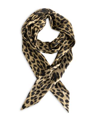 Rosie Leopard Print Silk Skinny Scarf