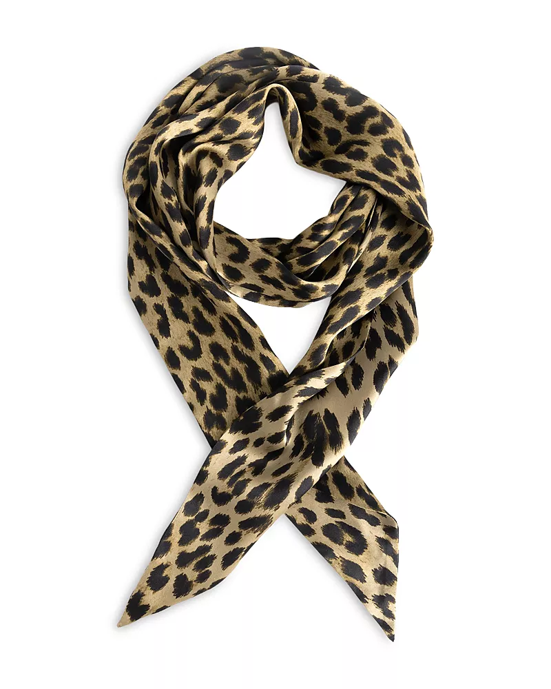 Zadig & Voltaire Rosie Leopard Print Silk Skinny Scarf