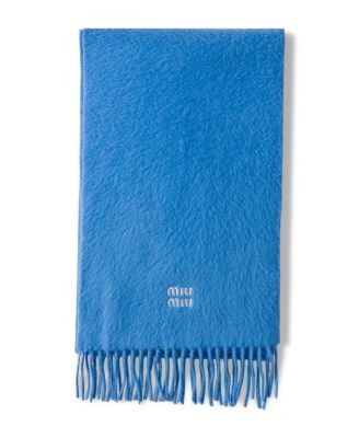 Miu Miu Cashmere Scarf In Periwinkle Blue