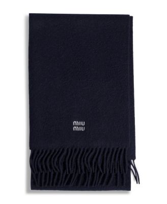 Miu Miu Cashmere Scarf In Navy
