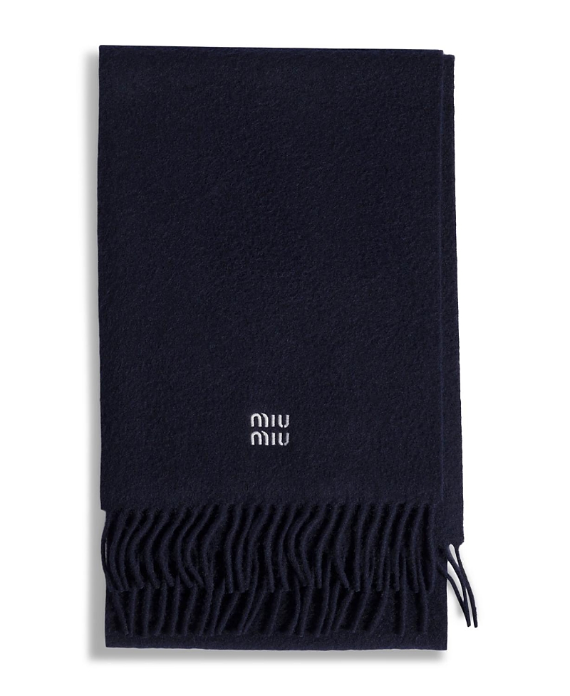 Miu Miu Cashmere Scarf In Navy