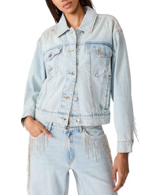 Clarke Crystal Fringe Denim Jacket