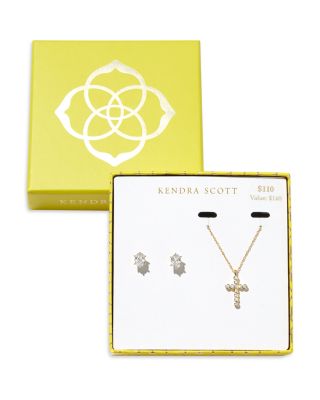 Crystal Cross Necklace & Cailin Crystal Stud Earrings Gift Set