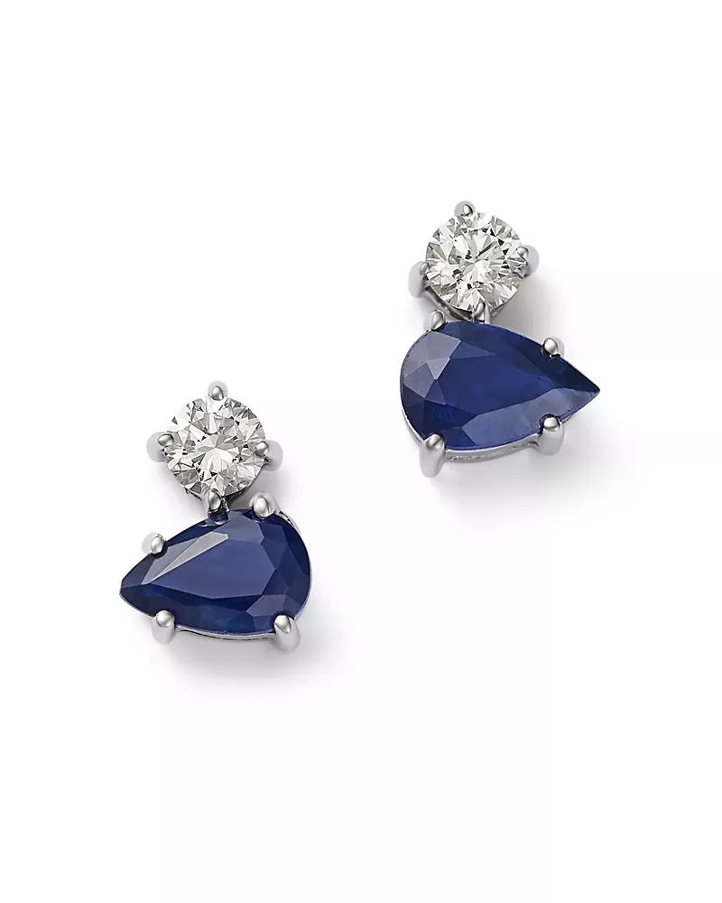 Bloomingdale's Fine Collection Sapphire & Diamond Earrings in 14K White Gold