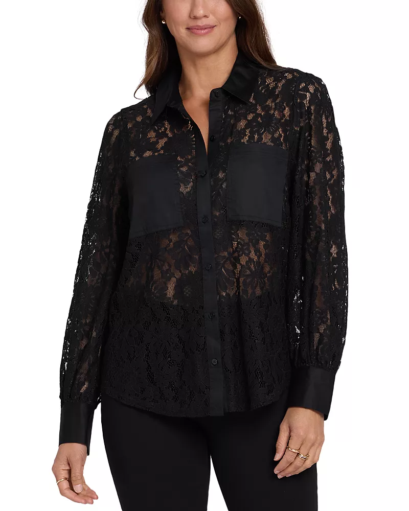 Nydj Eliza Long Sleeve Lace Blouse