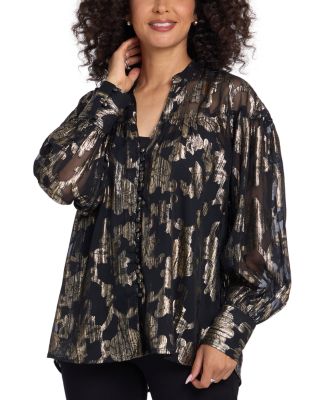 Anika Metallic Jacquard Blouse