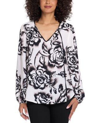 Elsie Floral Tie Neck Blouse