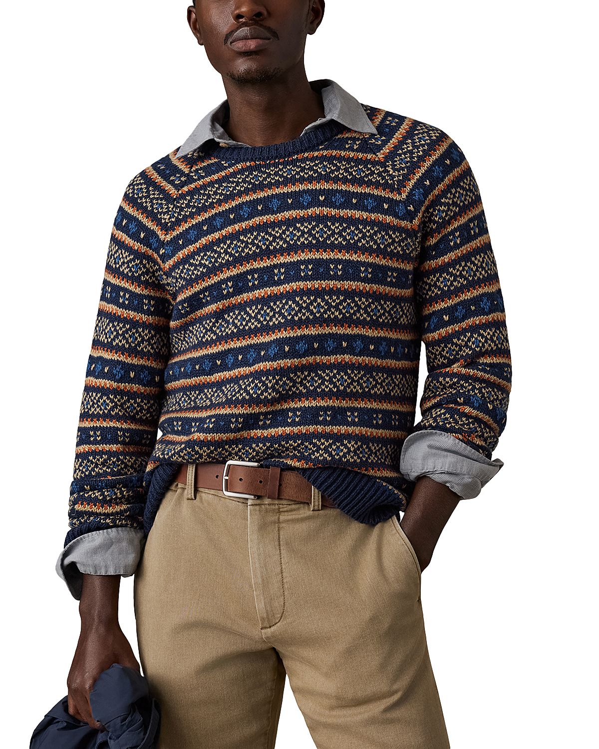 Faherty Nordic Fair Isle Relaxed Fit Cotton Sweater