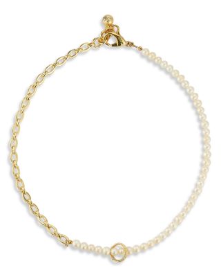 Plaza Elizabeth Half N' Half Chain & Pearl Necklace, 18.75-19.87" 