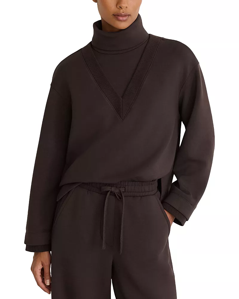 Reiss Abigail Double Layer Cowl Neck Sweatshirt