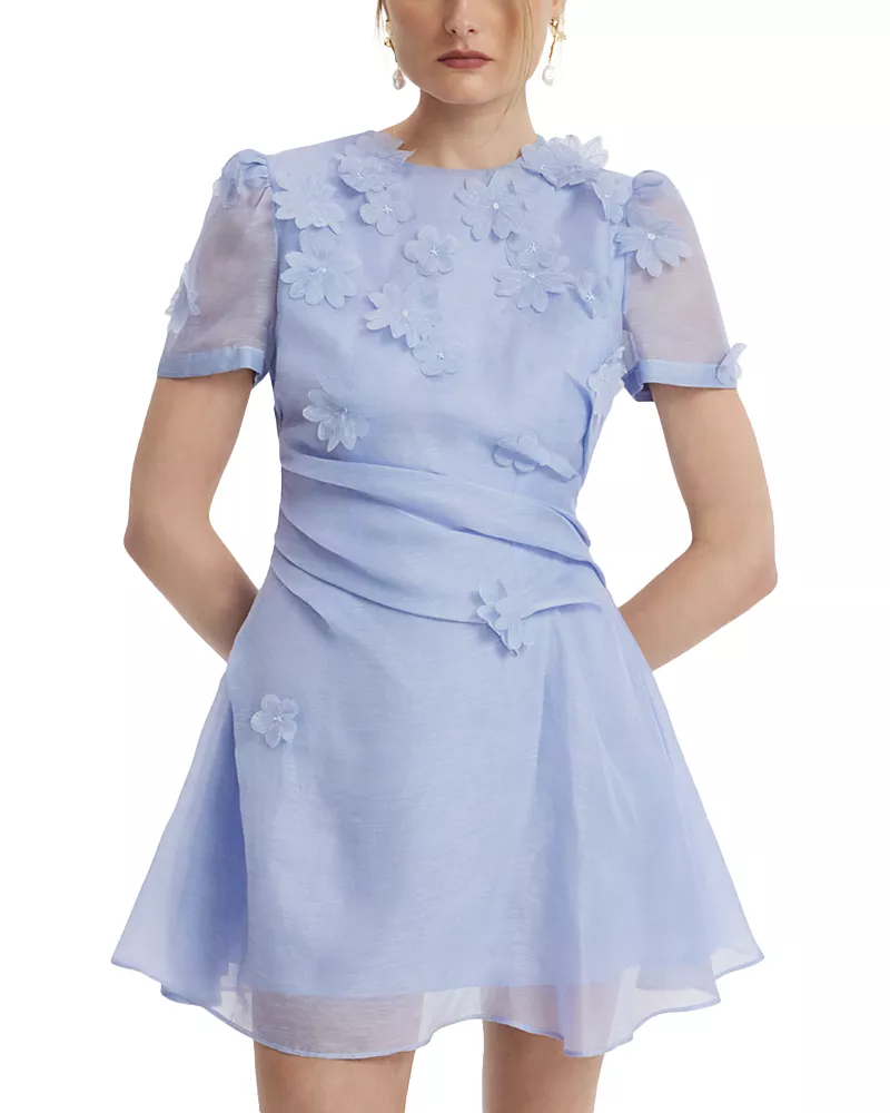 Leo Lin Elyse Petal Linen & Silk Mini Dress