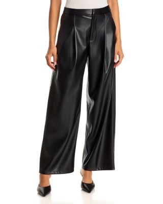 Faux Leather Wide Leg Pants - Exclusive