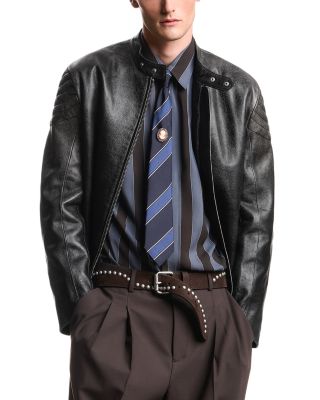 Drummed Leather Blouson Jacket