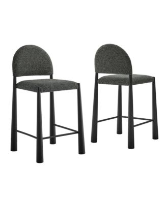  Hayley Upholstered Fabric Counter Stools, Set of 2