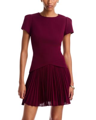 Haddy Pleated Short Sleeve Mini Dress