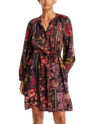 Davidii Shirred Tie Waist Mini Dress