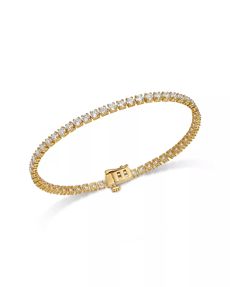 Bloomingdale's Fine Collection Diamond Four Prong Tennis Bracelet in 14K Yellow Gold, 5.0 tcw