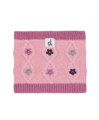  Girls' Floral Embroidered Fleece-Lined Knit Neckwarmer - Baby