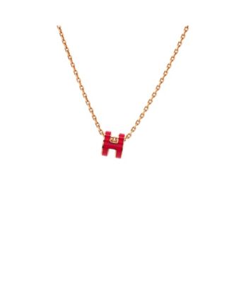 Mini Pop H Pendant Chain Necklace Metal and Enamel, 16"
