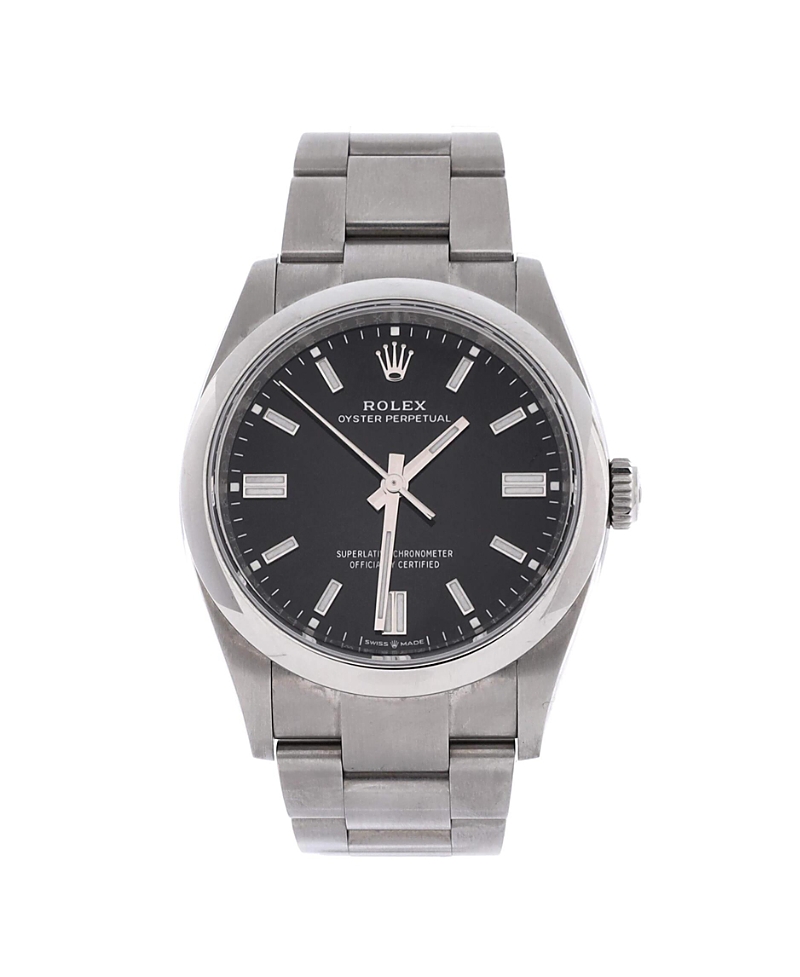 Pre-owned Pre-owned Rolex Rolex Oyster Perpetual Datejust Automatic Watch In Stainless Steel 36mm In Dial Color: Black