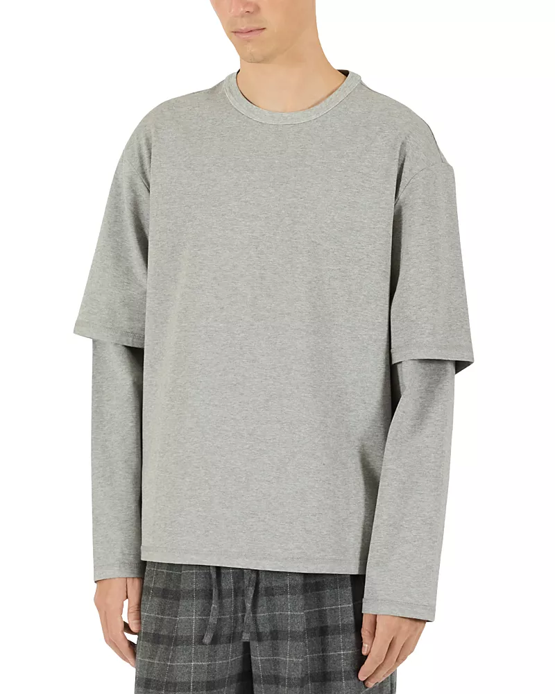 Krost Stretch Cotton Layered Long Sleeve Tee