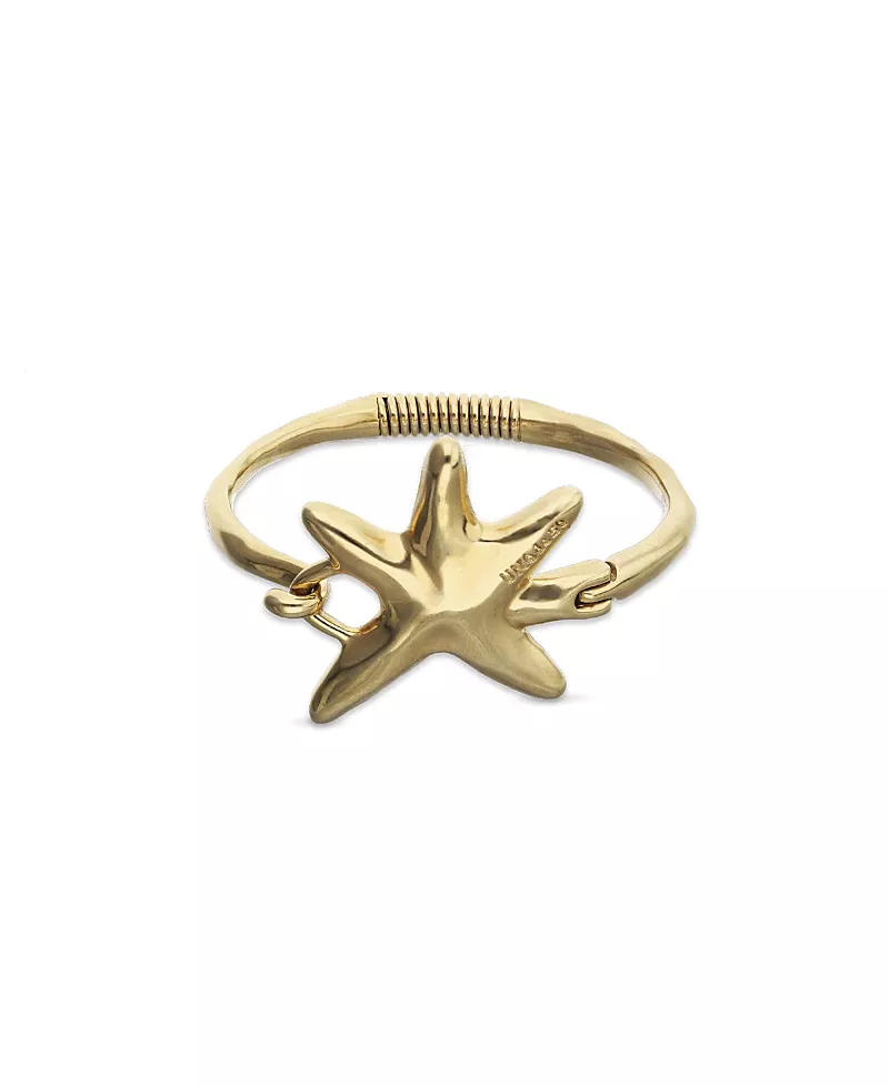UNOde50 Gold Tone Rigid Star Bangle Bracelet