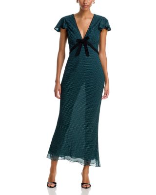 Vitto Ribbon Trim Maxi Dress