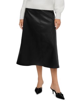 Fifteen Twenty Bodie Faux Leather Midi Skirt