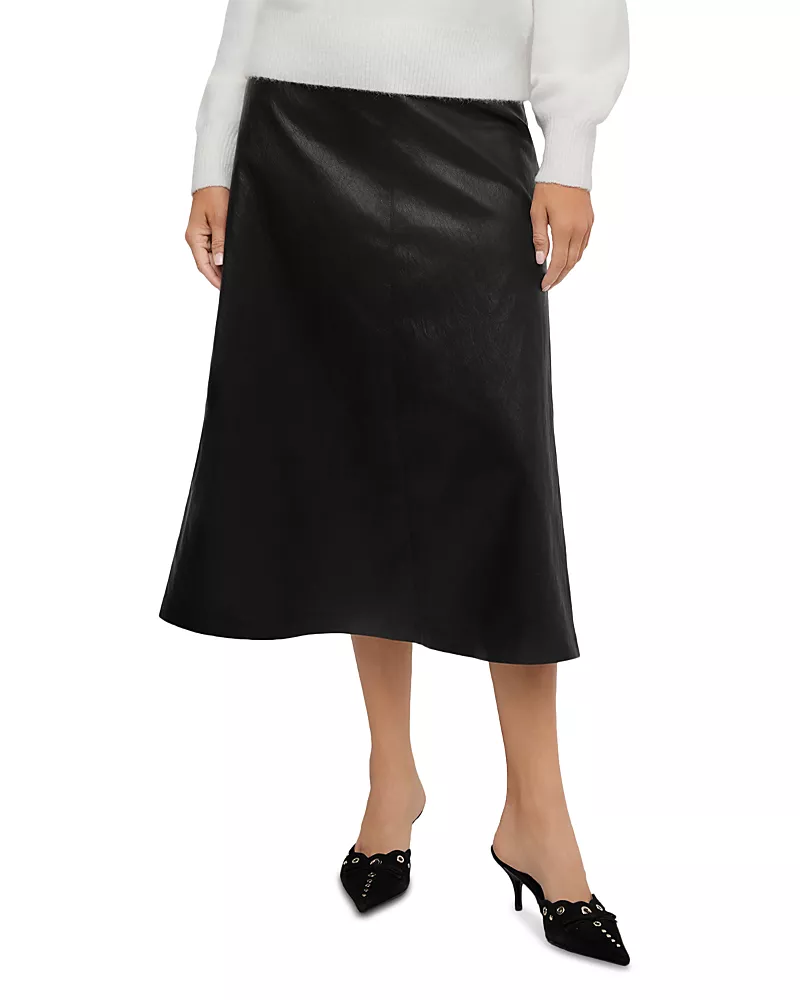 Fifteen Twenty Bodie Faux Leather Midi Skirt