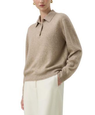  Brushed Cashmere Polo Sweater