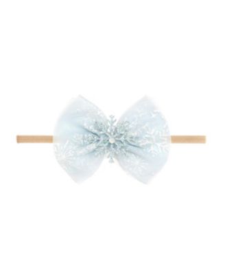Girls' Glitter Snowflake Bow Baby Headband - Baby