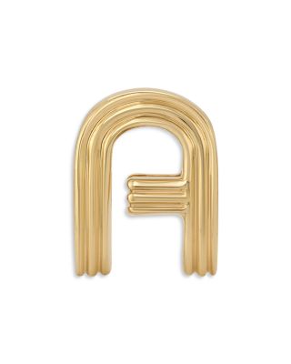 14K Yellow Gold Groovy Initial Midi Bead