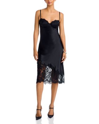 Adrienne Silk Lace Trim Slip Dress