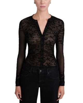 The Lace Burnout Fitted Top