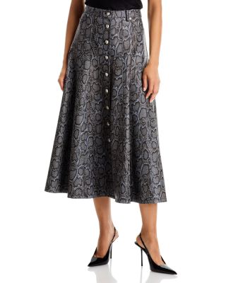 Cinq a Sept Veena Snake Print Midi Skirt