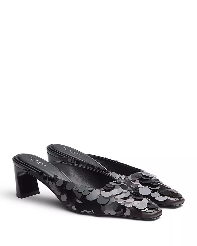 rag & bone Women's Kai Sequin Mule Pumps