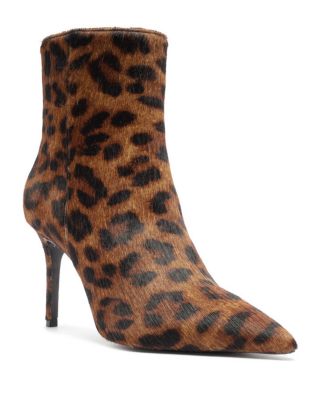 Women's Mikki Casual Leopard Calf Hair Ankle Boots