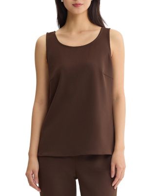  Plus Stretch Deco Crepe Scoop Neck Tank