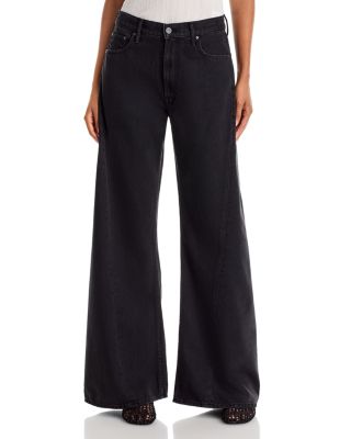 The Lemon Twist Sneak High Rise Wide Leg Jeans in Dinners Served