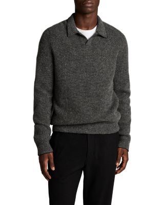 Thermal Open Collar Polo Sweater