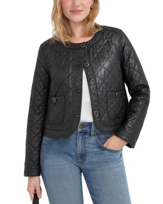 Quilted Collarless Jacket