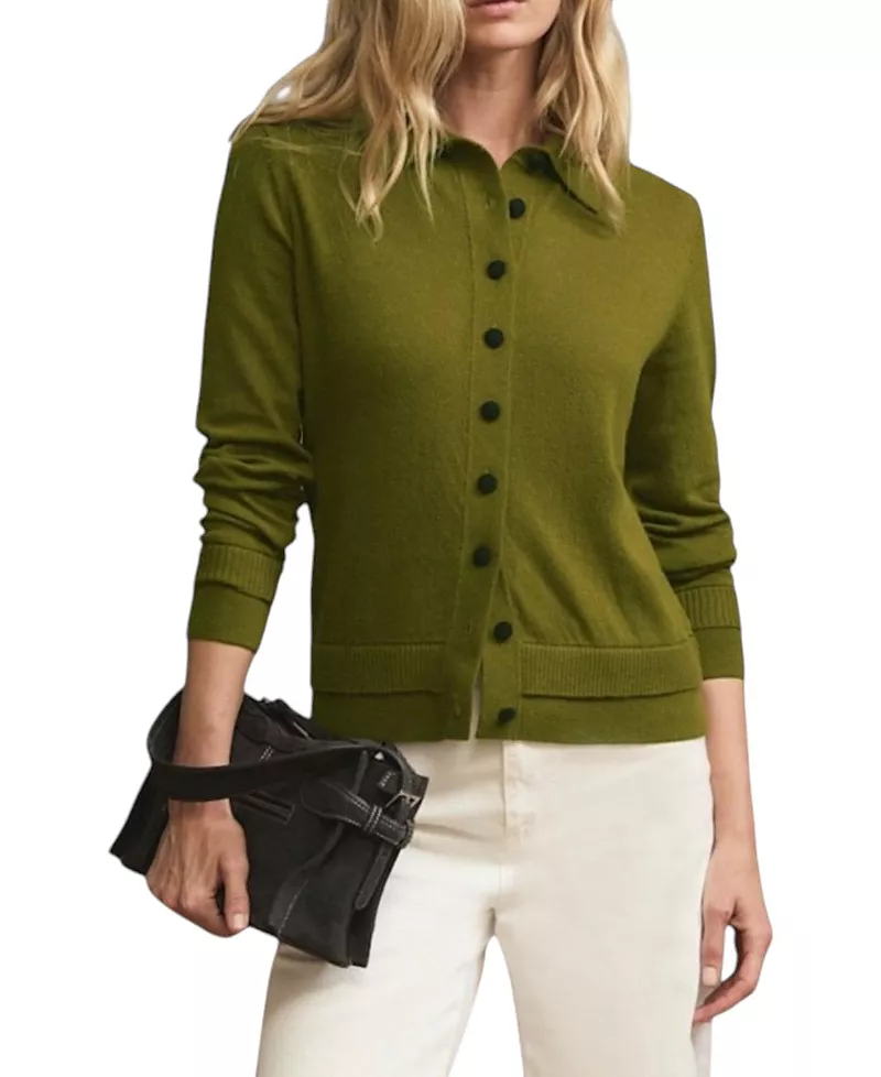 Mint Velvet Women's Long Sleeve Cotton Blend Knit Top