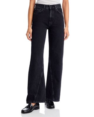 Anine Bing Brie High Rise Flare Jeans in Black
