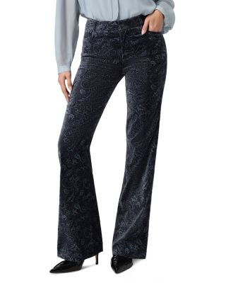 Leenah Stretch Velvet Wide Leg Pants