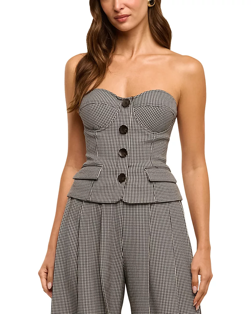 L'Agence Genevieve Strapless Corset Vest Top