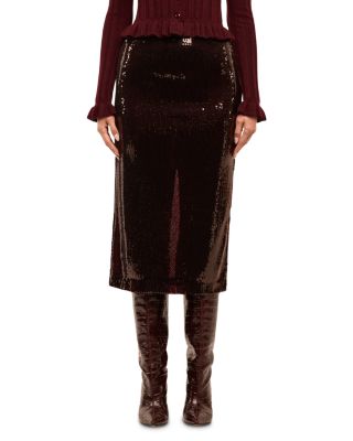 Makena Sequin Midi Pencil Skirt