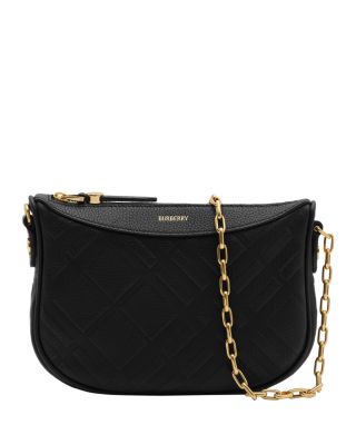 Mini Embossed Check Leather Shoulder Bag